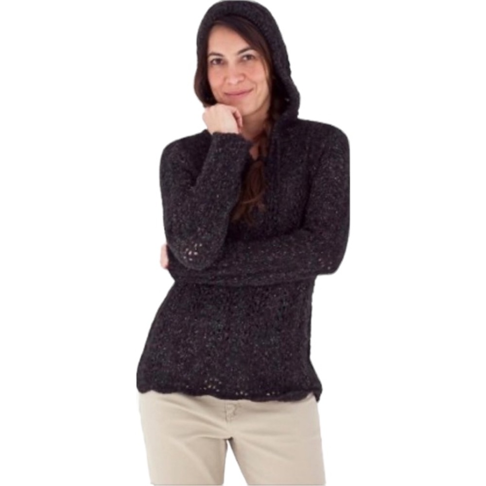 Royal Robbins Elena Sweater Top Open Weave Knit Sz L Wool Blend